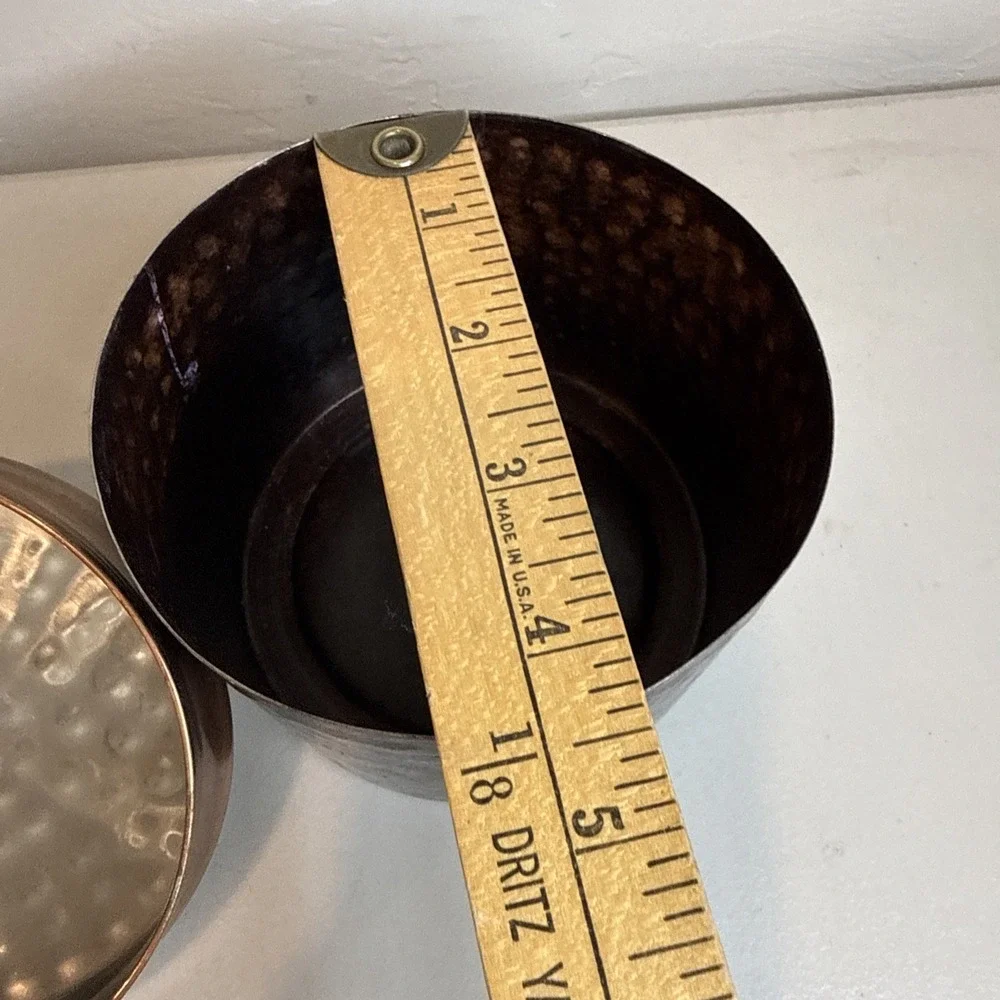 Hancock Fabrics Copper Finish Metal Canister Decorative Lidded Storage Jar India